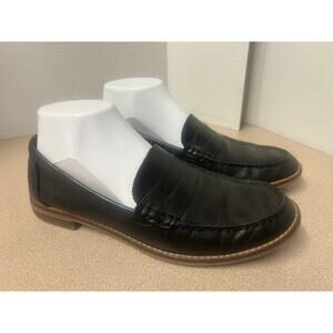 Sperry Shoes Women 8 Black Seaport Moccasin Leather Slip On Penny Comfort Loafer